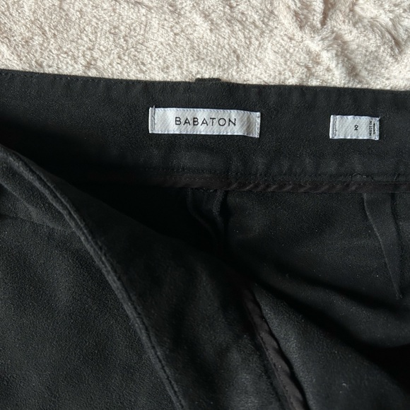 Aritzia Babaton Black Faux Suede Cropped Pant Womens Size 2 - Picture 4 of 5